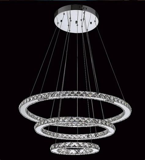 Modern Crystal 3 Ring LED Crystal Chandelier Lights Lamp For Living