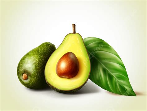 Avocado With Leaves Vector Illustration Cartoon Art Avocado PNG