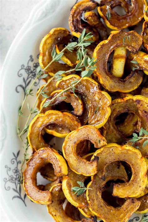 Roasted Delicata Squash with Maple Cinnamon - Spoonful of Flavor