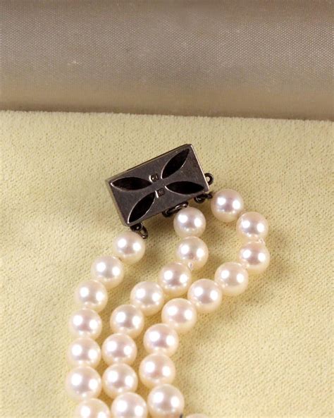 Vintage Mikimoto Triple Strand Pearl Bracelet - Einna Sirrod