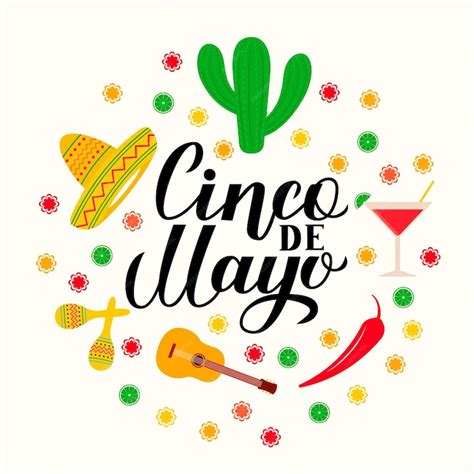 Premium Vector Cinco De Mayo Lettering On Paper Plate With