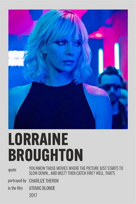 Lorraine Broughton Polaroid Poster Atomic Blonde Aesthetic Film