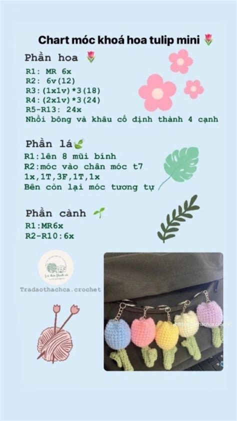 Tổng hợp 12 chart đơn giản hoa heo dừa mập móc khóa hoa tulip mini