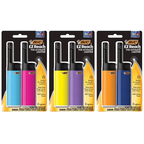 Bic Ez Reach Lighter Assorted Colors Pack Colors Will Vary Great