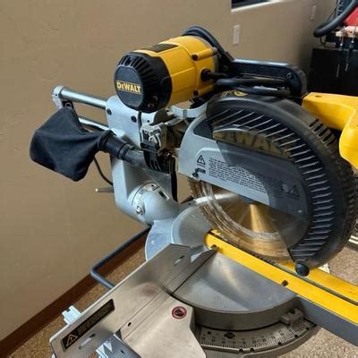 Lot Dewalt Inch Compound Miter Saw Model Dw Mounted On