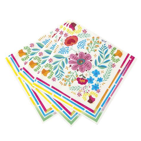 Fiesta Napkins Mexican Embroidery Flowers mexican Fiesta - Etsy