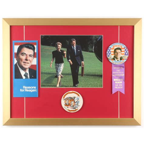 Ronald Reagan 17x22 Custom Framed Photo Display With 3 Vintage