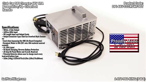 48 Volt Crow Foot Battery Charger Dpi Golf Cart Chargers Youtube