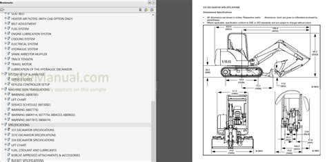 Bobcat 331 331e 334 D Series Operation And Maintenance Manual Compact Excavator 232511001