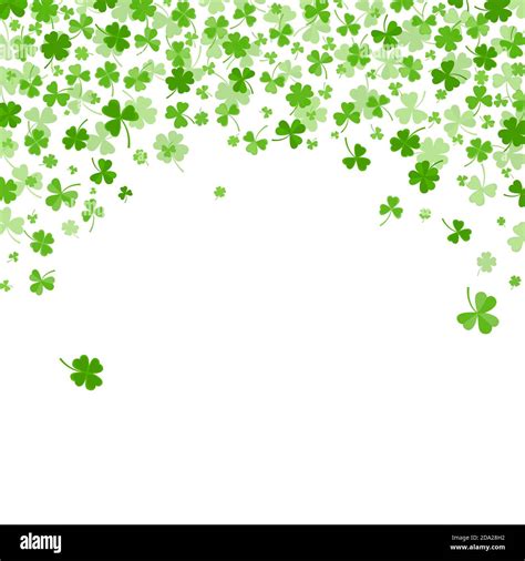 Shamrock Or Clover Leaves Flat Design Green Backdrop Pattern Vector