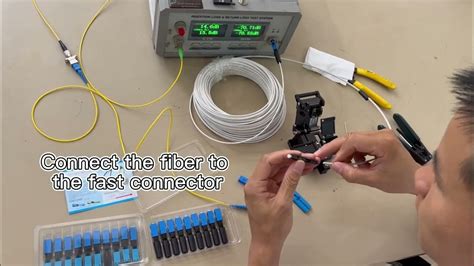 How To Use And Test Ftth Fiber Optic Cable Field Terminate Sc Fast Connector Fast C497r Youtube