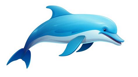 Premium Vector | A blue dolphin is shown on a white background