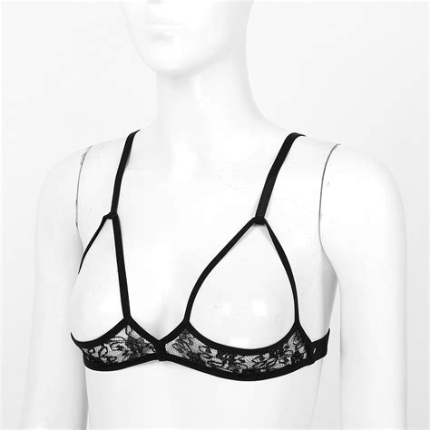 Uk Sexy Women S See Through Lace Lingerie Bralette Open Cups Bra Tops