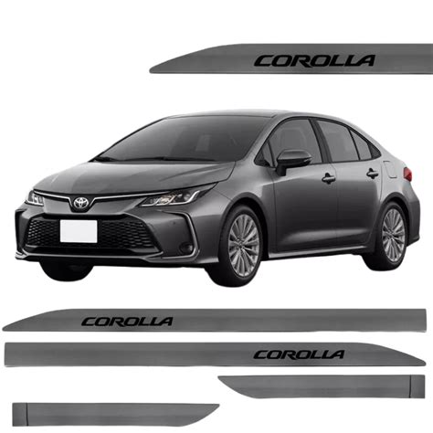 Jogo De Friso Lateral Corolla 2021 A 2023 Cinza Granito