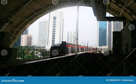 LRT Jabodebek at Station editorial image. Image of arch - 290496415