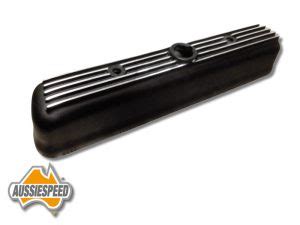 Holden Grey Motor Alloy Rocker Cover Finned Black Aussiespeed Street