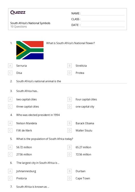 National Symbols Worksheets For Th Year On Quizizz Free Printable
