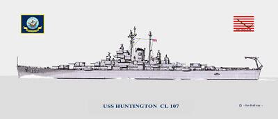 USS Huntington CL 107 Ship Print US Navy EBay