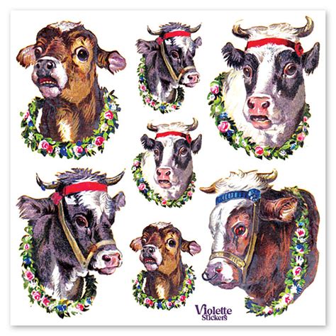 Victorian Cows Stickers – Sticker Planet