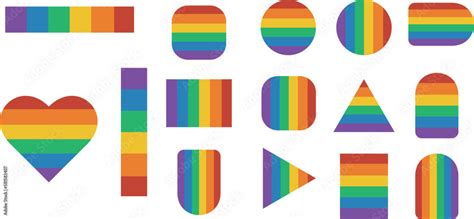 Vector set of LGBTQ community symbols with pride flags Set of 15 ...