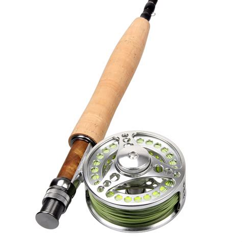 5WT Fly Rod Combo 9FT Carbon Fiber Fly Fishing Rod & 5/6WT Large Arbor ...