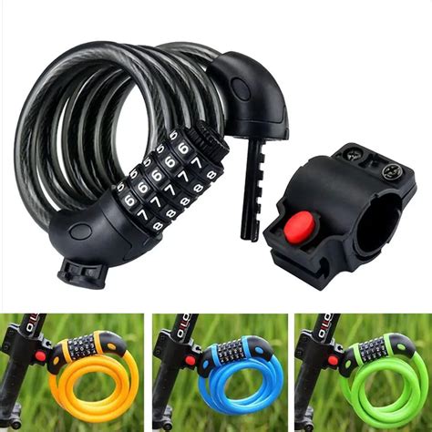 Bike Lock Chain 5 Digit Code Password Bicycle Lock Cable Anti Theft