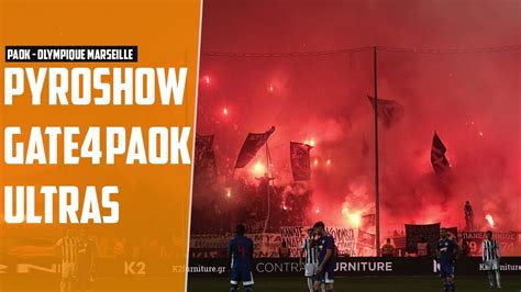 Insane Pyroshow Paok Ultras Against Om Paok Vs Olympique Marseille