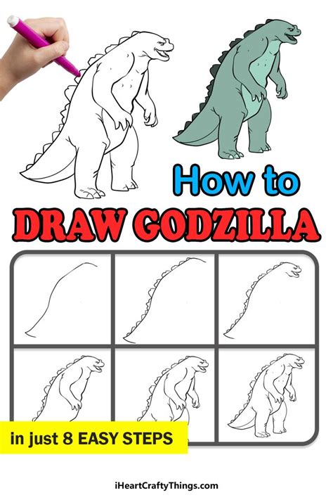 How To Draw Godzilla A Step By Step Guide Drawing Lessons For Kids