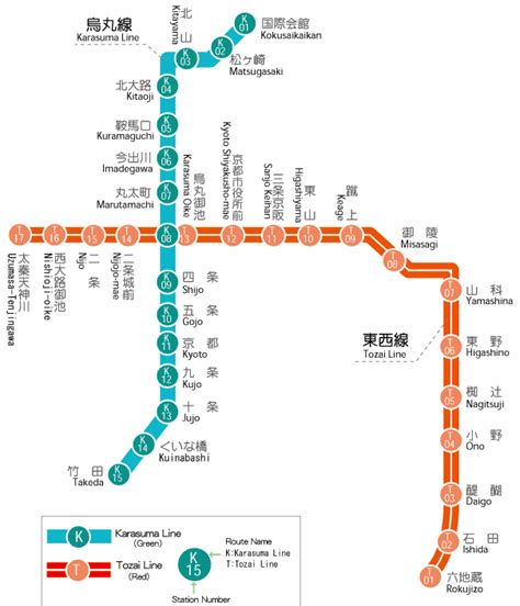 T12 Kyoto Shiyakusho-mae station map - Kyoto subway