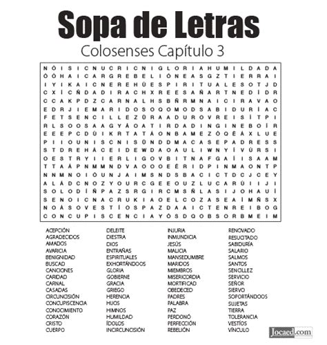 Sopa De Letras De La Biblia Gratis Romanos Chapter 1 Sopa De Letras