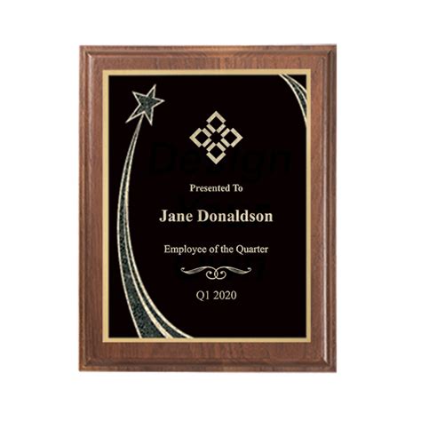 Employee of the Quarter Rising Star Walnut Plaque | HC Brands