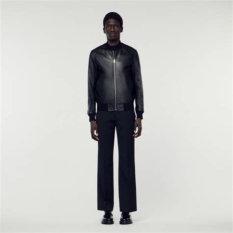 Leather jacket Black / Gray | Sandro Paris