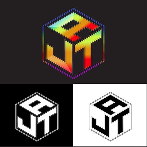 Premium Vector | Initial letters ajt polygon logo design vector image