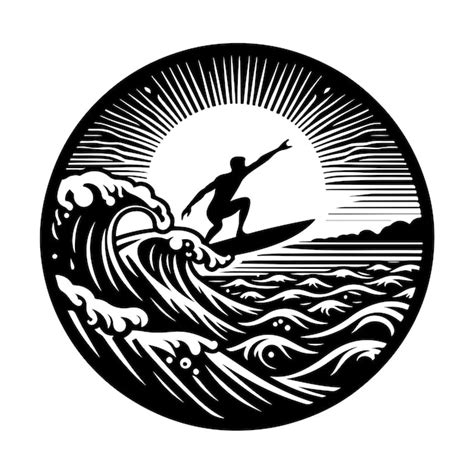 Conjunto De Surfistas Ilustraci N Vectorial De Silueta De Un Surfista