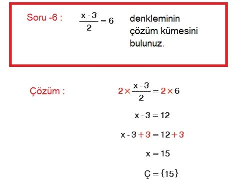 9 Sınıf Birinci Dereceden Denklem ve Eşitsizlikler Çözümlü Sorular 7