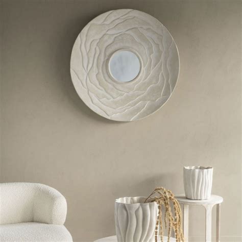 Ecomix Large Wavy Textured Finish Wall Mirror