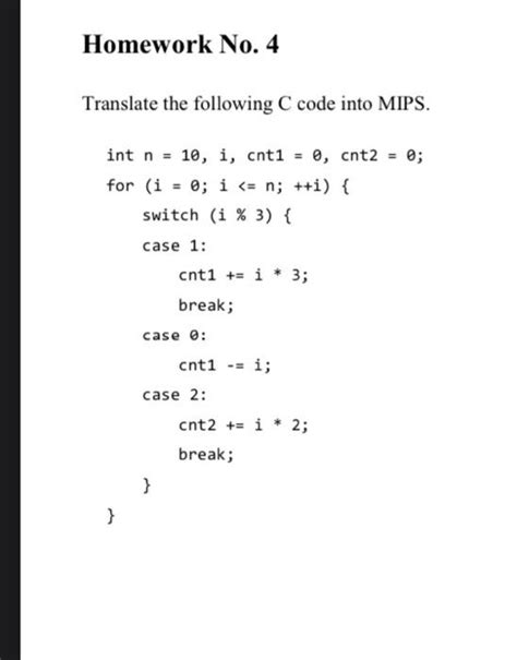 Solved Translate The Following C Code Into MIPS Int Chegg