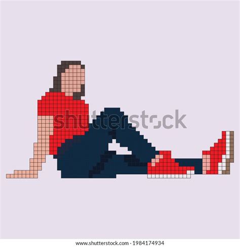 This Pixel Art Woman Object Stock Vector (Royalty Free) 1984174934 ...