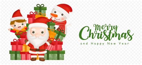 HD Merry Christmas Cartoon Characters With Gifts PNG | Citypng