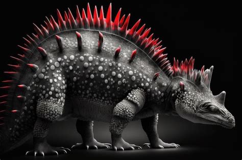 Premium Photo Black Background And Ankylosaurus Dinosaur Professional