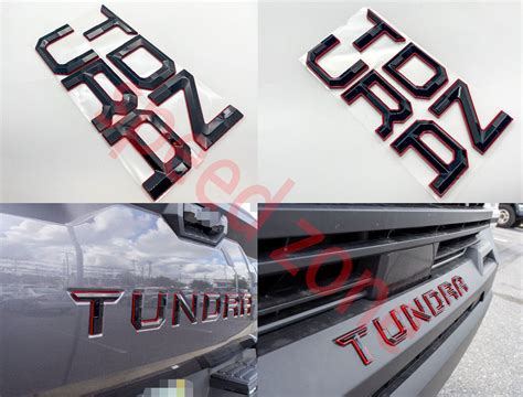 Black Red Emblem Compatible TOYOTA 2022 2023 TUNDRA Front Grill Letters