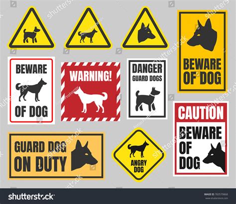 Caution Dog Signs Beware Dog Stock Vector (Royalty Free) 783579868 ...