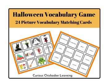 Halloween Vocabulary Matching Game By Curious Chickadee Learning