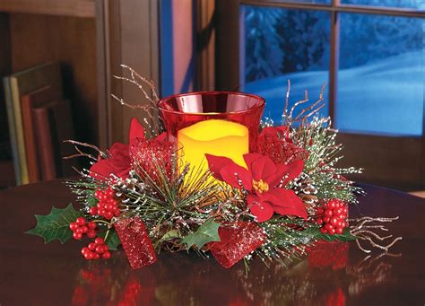 Poinsettia Table Centerpieces Christmas Wikii