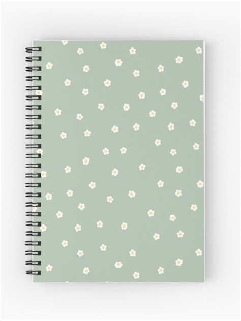 Sage Green Flower Aesthetic Spiral Notebook Artofit