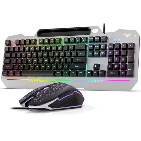 PC Gamer LED Gaming Keyboard And Mouse Set Wired Combo 2.4G Keyboard ...