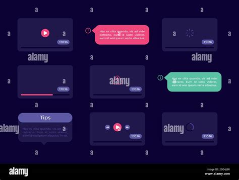 Video Screen Ui Elements Kit Stock Vector Image Art Alamy