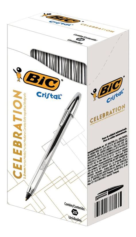 Caneta Bic Celebration Preta 1 0 Prata 970908 MEGA IMPRESS