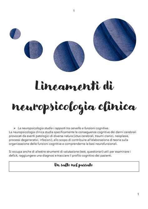 Neuropsicologia Clinica Lineamenti Di Neuropsicologia Clinica La