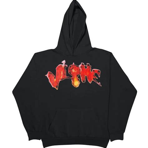 Vlone Hoodies Vlone Halloween Flaming Pumpkin Hoodie Black Vl2309